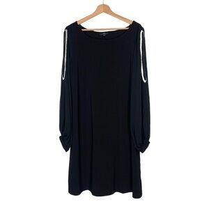 JBS Little Black Dress With Jeweled Split Long Sleeves Size XL Cocktail Party